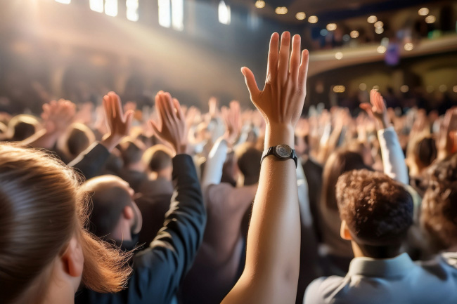 Personas levantando la mano
